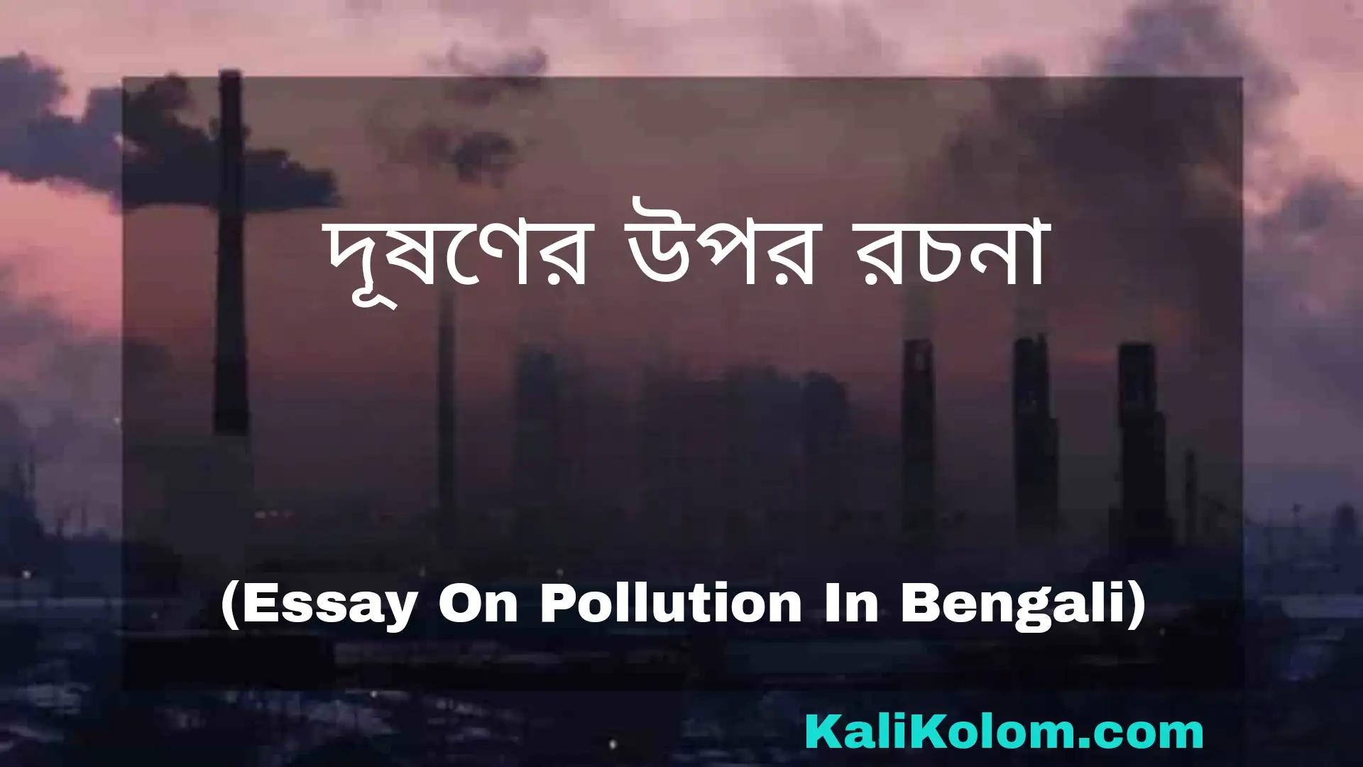 essay on sound pollution in bengali